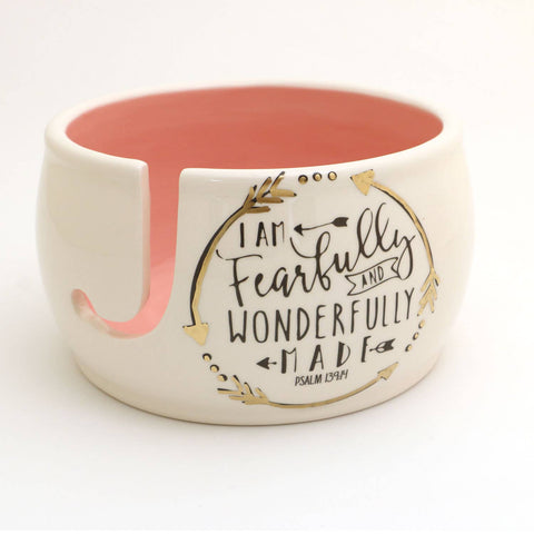 Wonderfully Made Yarn bowl with Bible Verse - Psalm 139